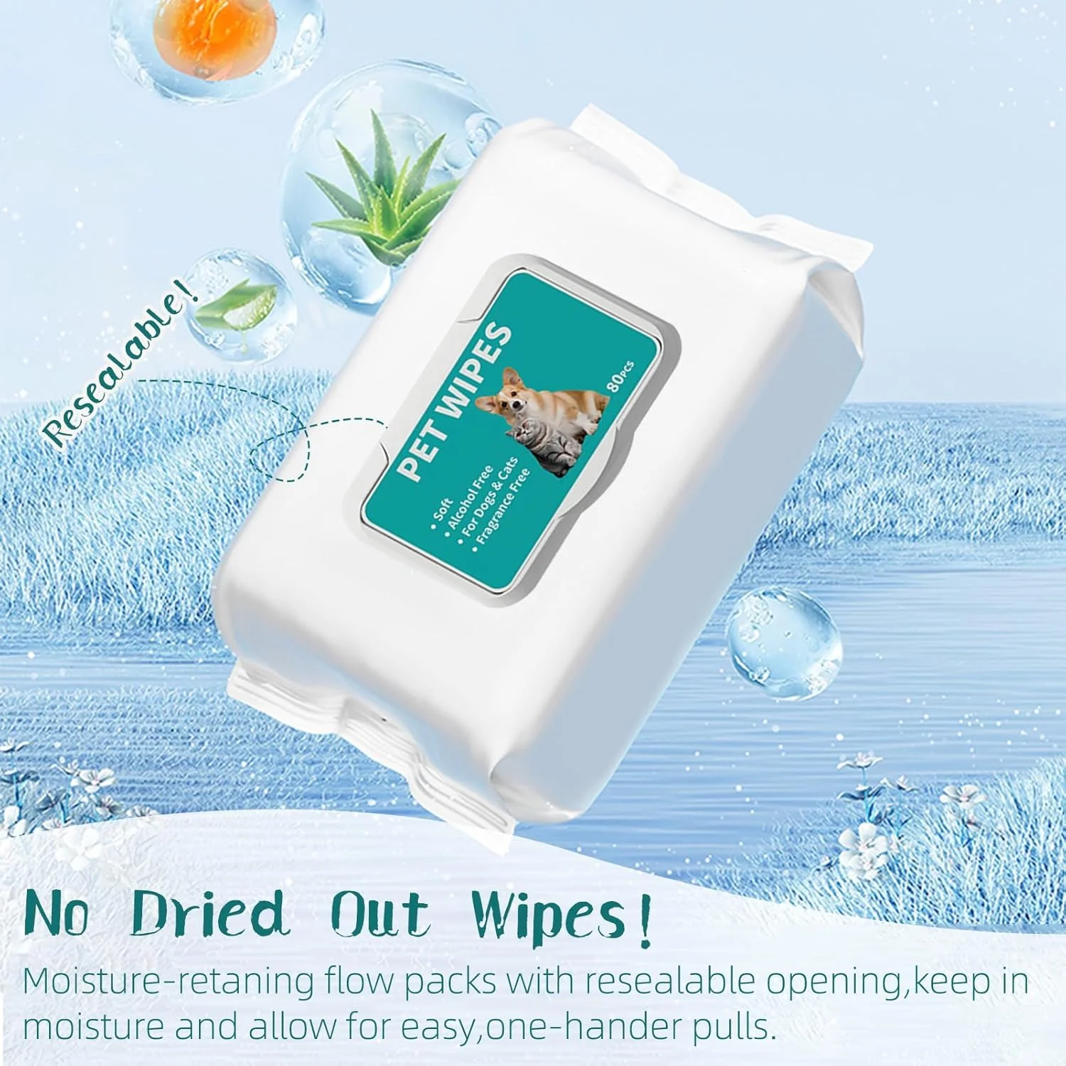 دستمال مرطوب ضد حساسیت حیوانات خانگی آزونه برای سگ و گربه، دستمال مرطوب ارگانیک بسیار ضخیم برای تمیز کردن پنجه، گوش، صورت و چشم، قابل حمل برای خانه و مسافرت، 320 عدد (بسته 4 عددی)