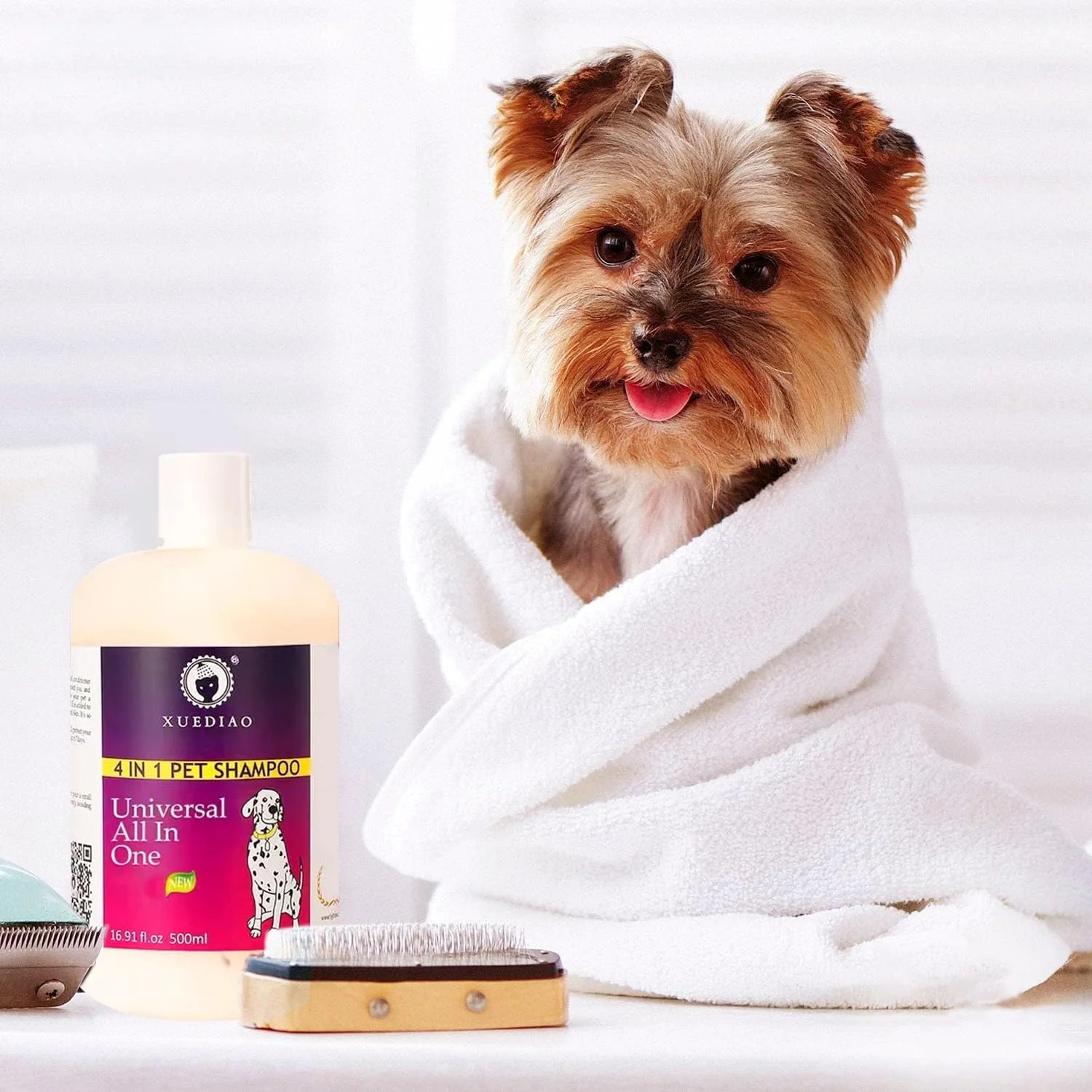 شامپو و نرم کننده ضد خارش سگ AUTOYSUR با کنترل بو، ریزش مو، پیرایش توله سگ، شوره سر و عطر طبیعی حرفه ای برای سگ ها و گربه ها، 473 میلی لیتر (شامپو سگ)