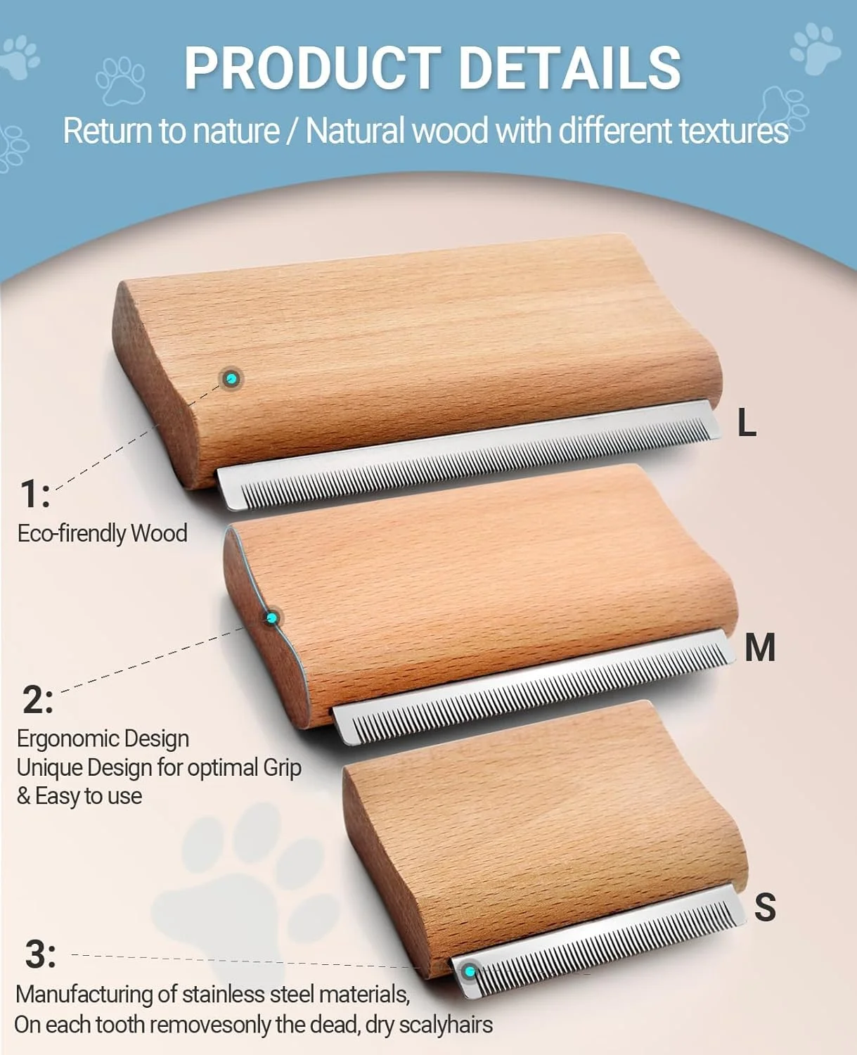 برس موزدایی سگ آزونی | ابزار حذف موی حیوانات خانگی برای سگ و گربه | برس نظافت دندانه دار برای موهای کوتاه و بلند - شانه موزدایی آسان برای لوازم نظافت سگ و گربه