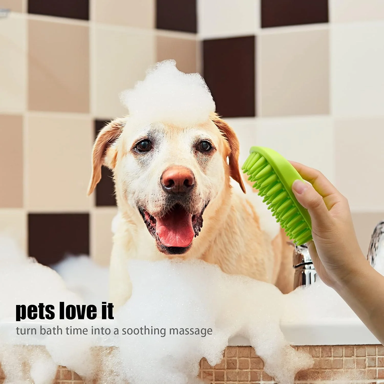 برس حمام سگ Arabest، برس نظافت، تمیز کردن و ماساژ موی حیوانات خانگی، برس شامپو سیلیکونی نرم برای سگ های مو کوتاه و بلند (آبی)