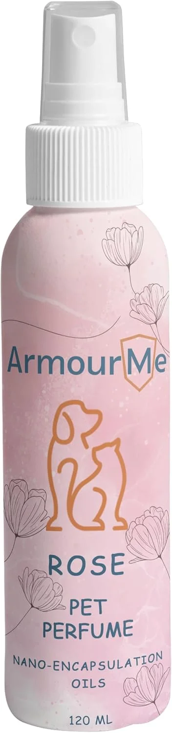 اسپری عطر حیوانات خانگی ArmourMe | عطر سگ و گربه | اسپری خوشبو کننده طبیعی برای حیوانات خانگی | از بین برنده بوهای نامطبوع حیوانات خانگی بدبو، متعادل کننده PH، فاقد سولفات، رنگ و پارابن. (رز)