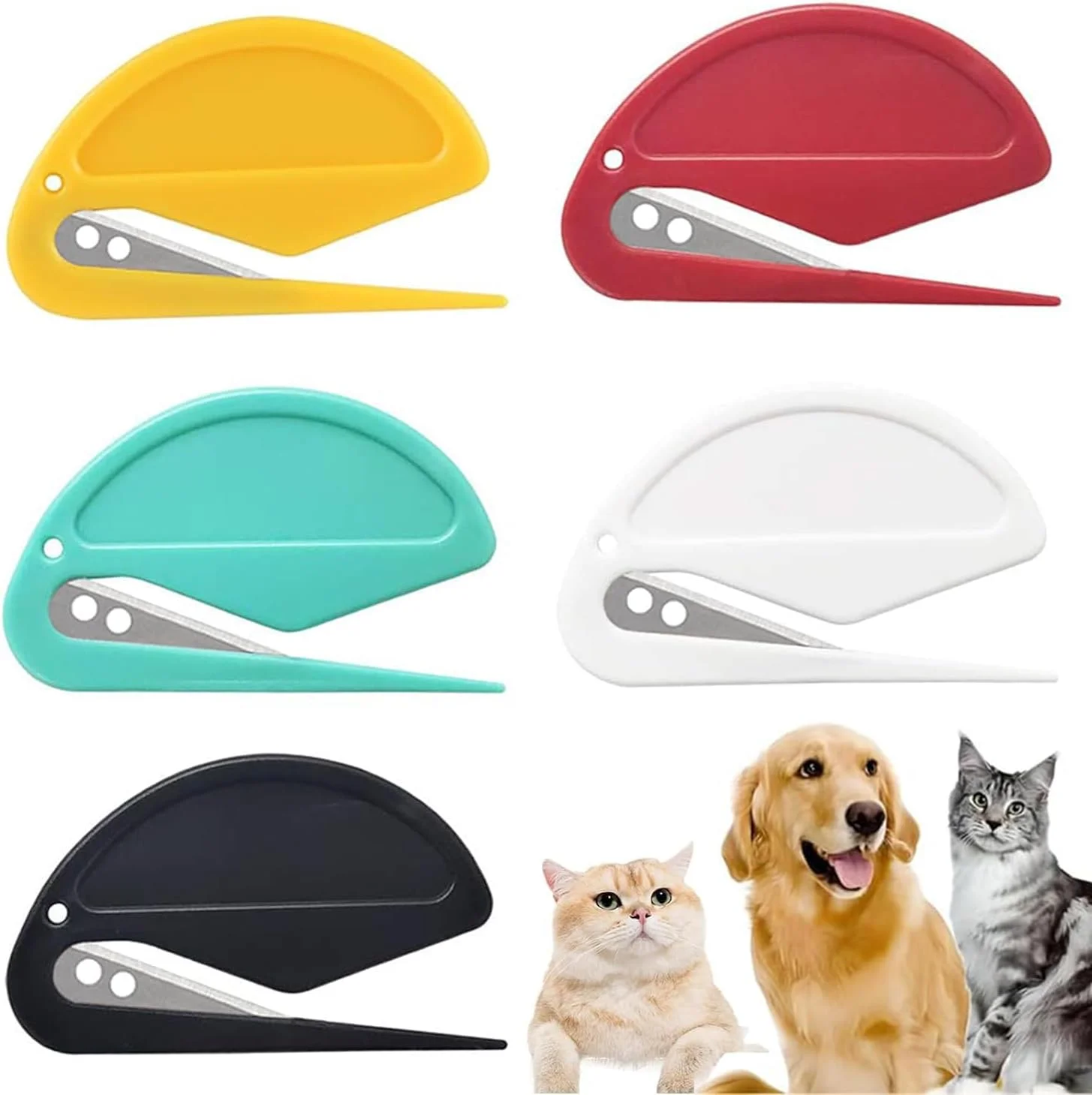 شانه گره باز کن AquaFalcon، 5 عددی، مناسب گربه ها، شانه گره باز کن حیوانات خانگی، ابزار از بین بردن گره موی سگ و گربه، شانه نظافت سگ و گربه، از بین برنده گره موی گربه