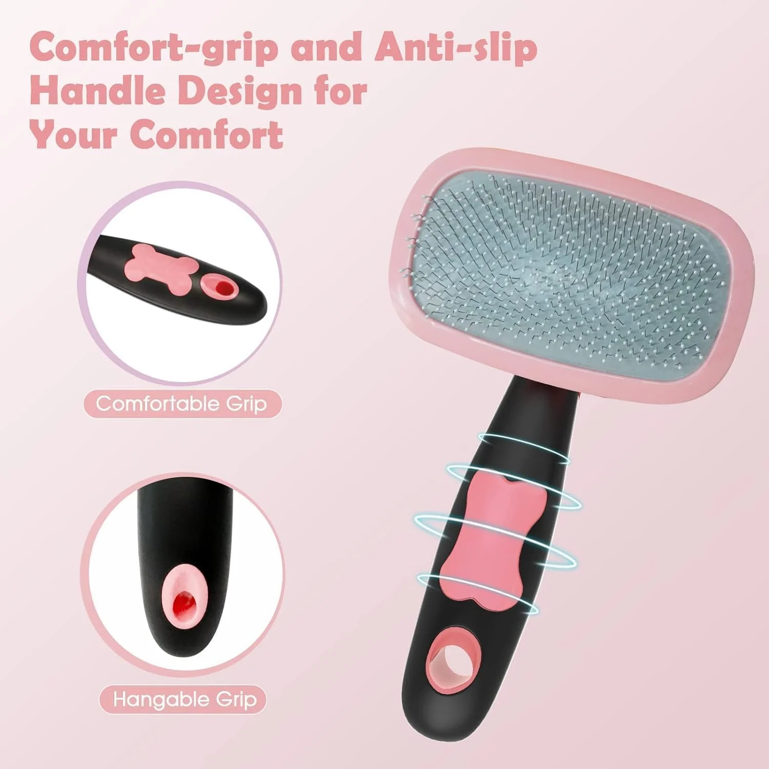 برس مو سگ Aputue، برس نظافت سگ برای موهای کوتاه و بلند، برس نرم کننده برای سگ ها با دسته ضد لغزش، برس موی سگ چرخان برای سگ های کوچک، گربه های پودل