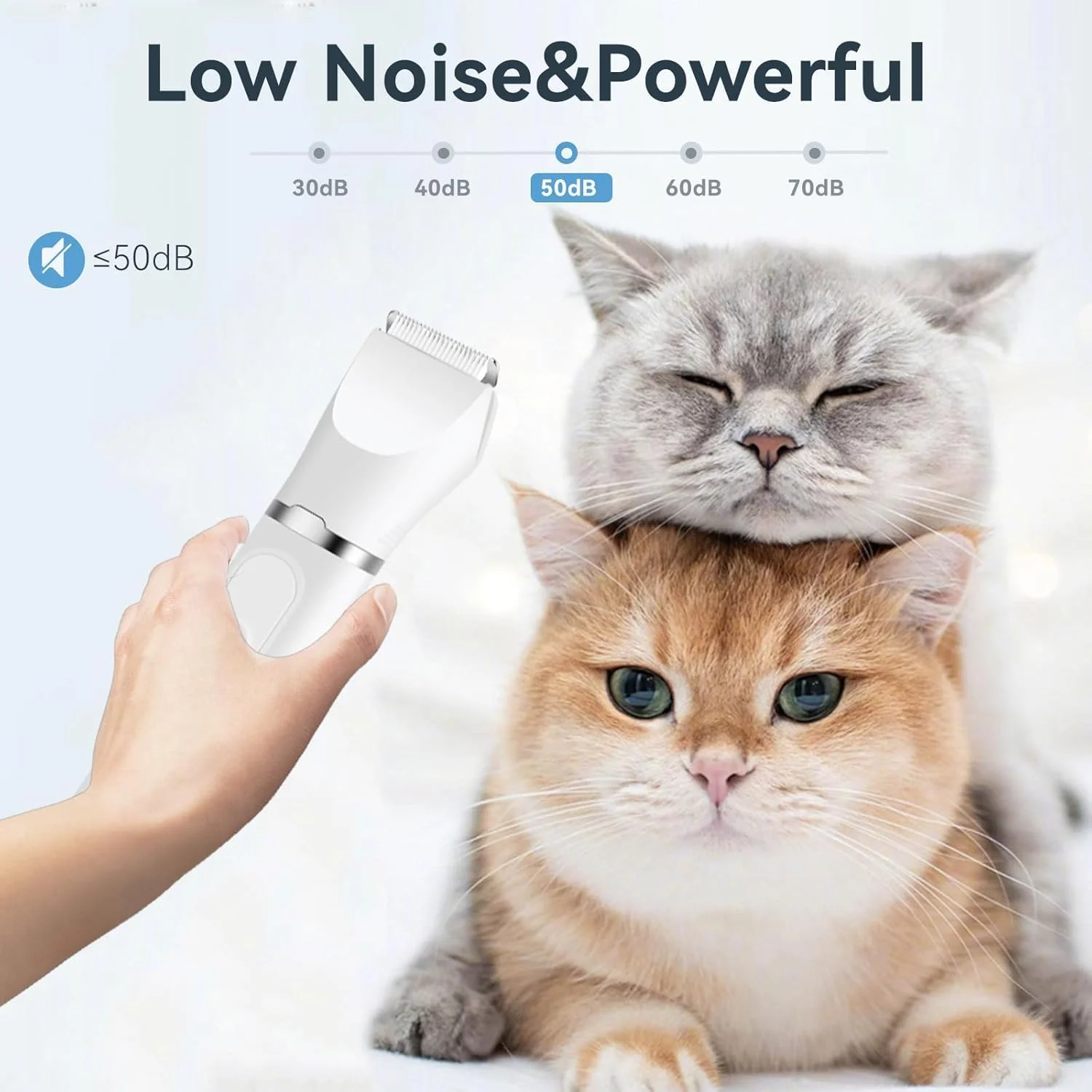 ست اصلاح موی حیوانات خانگی برقی Aputue، 4 در 1 با نمایشگر LED، ماشین اصلاح سگ، ماشین اصلاح پنجه کم صدا با قابلیت شارژ USB، ناخن گیر سگ برای حیوانات خانگی، سگ ها، گربه ها