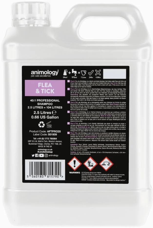 شامپو ضد کک و کنه انیمولوژی 2.5 لیتری