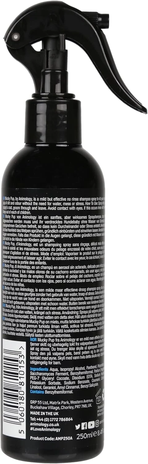 اسپری شامپو خشک توله سگ Animology Mucky Pup، 250 میلی لیتر