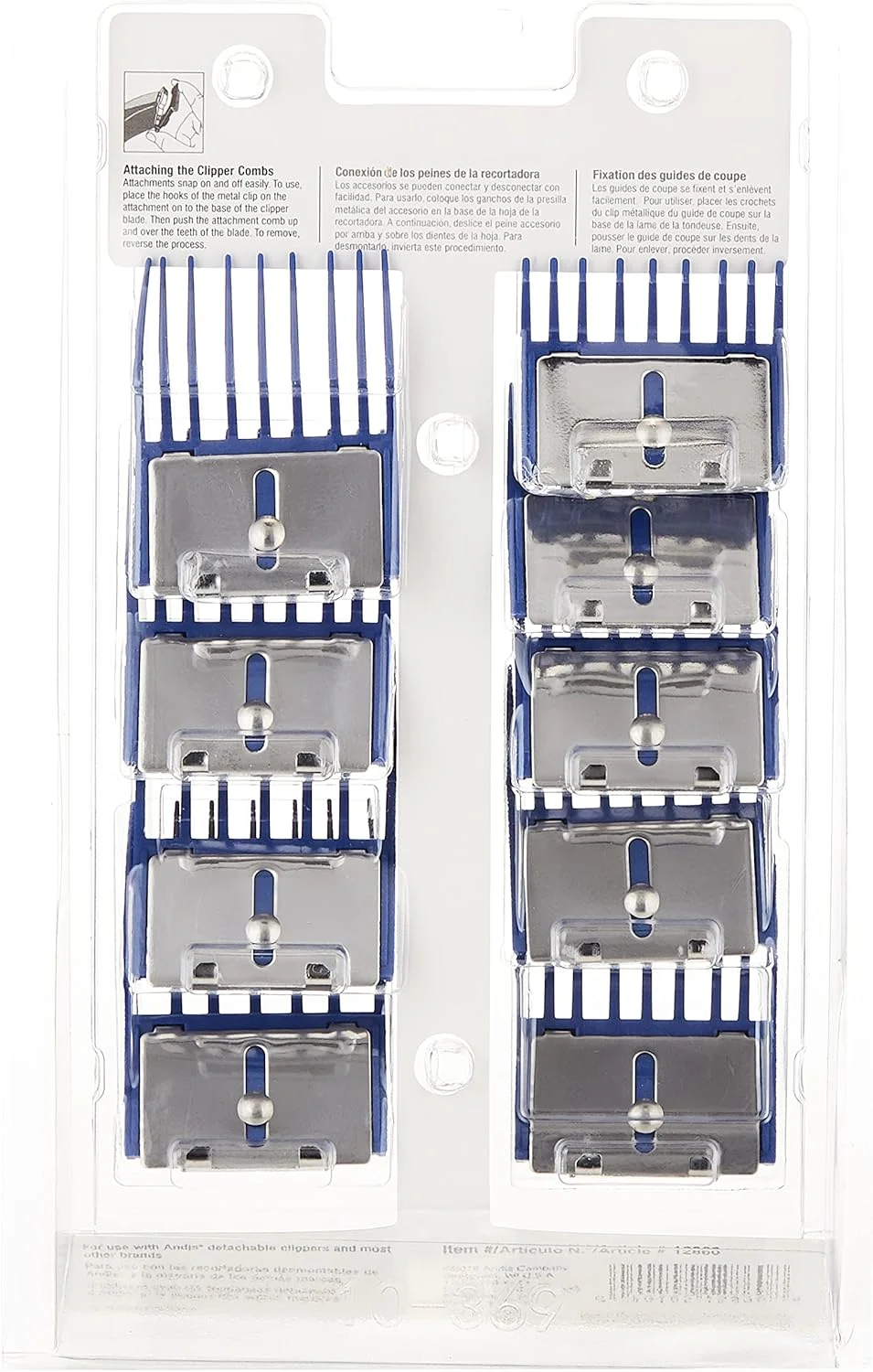 ست شانه های اتصال جهانی کوچک اندیس 9 عددی، آبی، تعداد (بسته 1 عددی)
