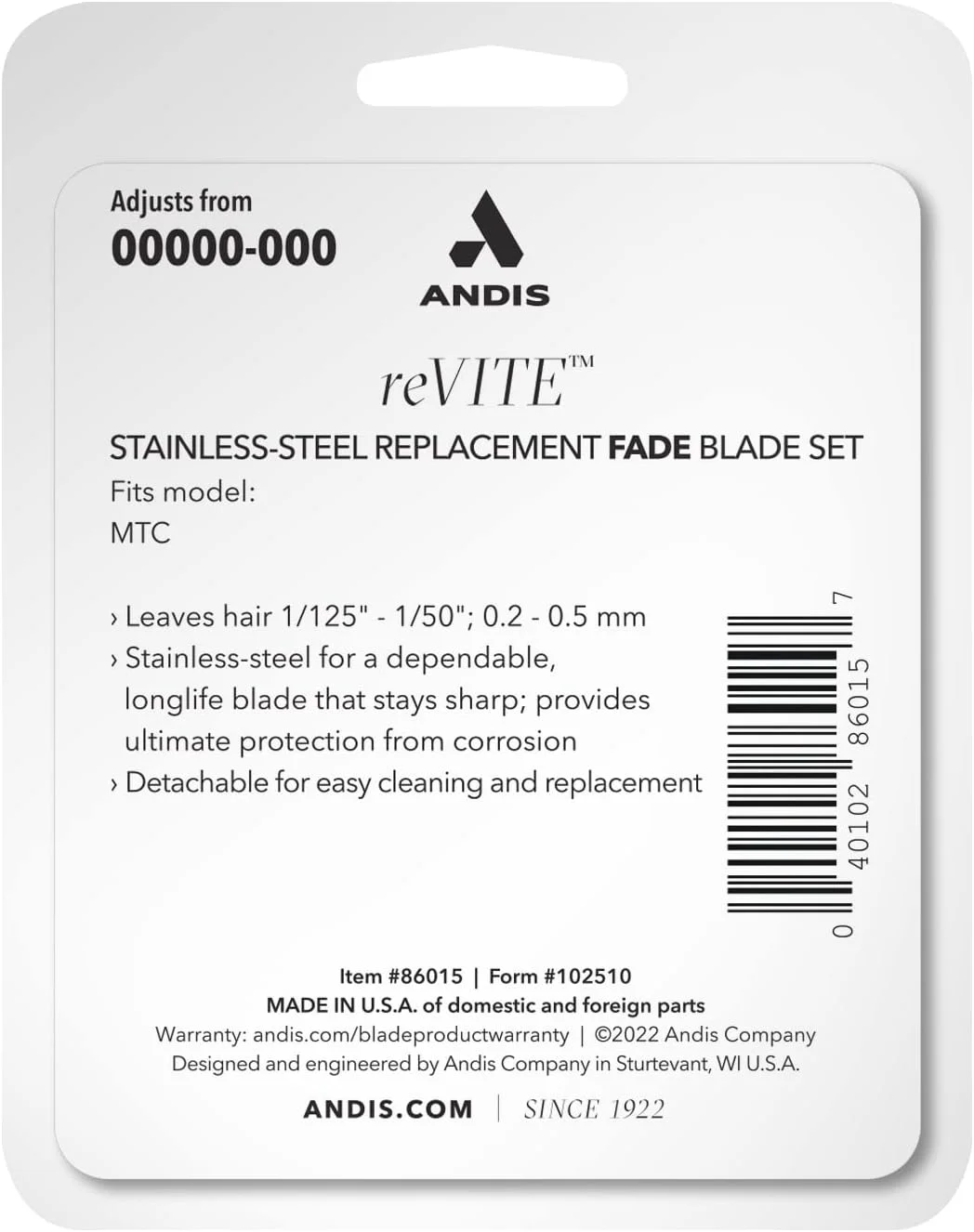 تیغه استیل ضد زنگ جایگزین ماشین اصلاح محو کننده Andis 86015 reVITE