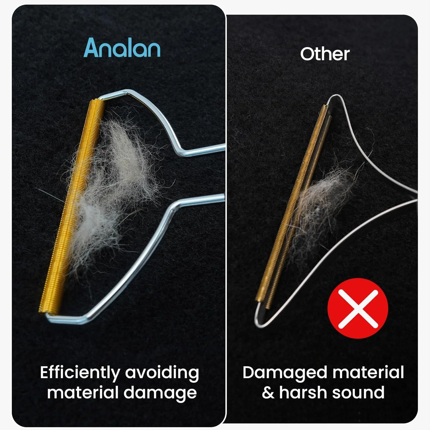ست نظافت و موزدایی حیوانات خانگی 3 در 1 Analan - برس سگ و گربه - موزدای لاستیکی و فلزی موی حیوانات خانگی برای سگ و گربه - ایده آل برای مبلمان، فرش، مبل و رختخواب. (آبی آسمانی)