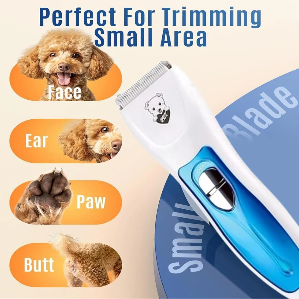 ماشین اصلاح موی سگ AMERTEER برای موهای ضخیم | ماشین اصلاح بی سیم گربه برای موهای بلند | ماشین اصلاح کم صدا برای حیوانات پشمالو | کیت ماشین اصلاح برای سگ و گربه های کوچک | دکمه روشن/خاموش قابل شارژ