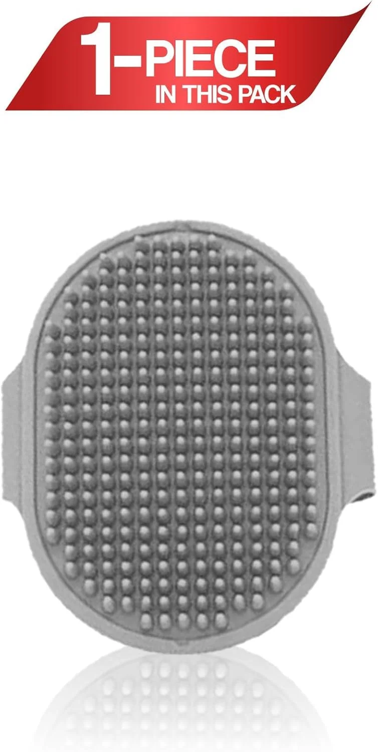 برس نظافت سگ AL KAHF 4 در 1، دستکش لاستیکی نظافت حیوانات خانگی، شانه ماساژ مو و خز، برس حمام برای سگ ها، توله سگ ها، گربه ها، خرگوش ها، لوازم جانبی موی حیوانات خانگی با رنگ های متنوع (1 عدد)