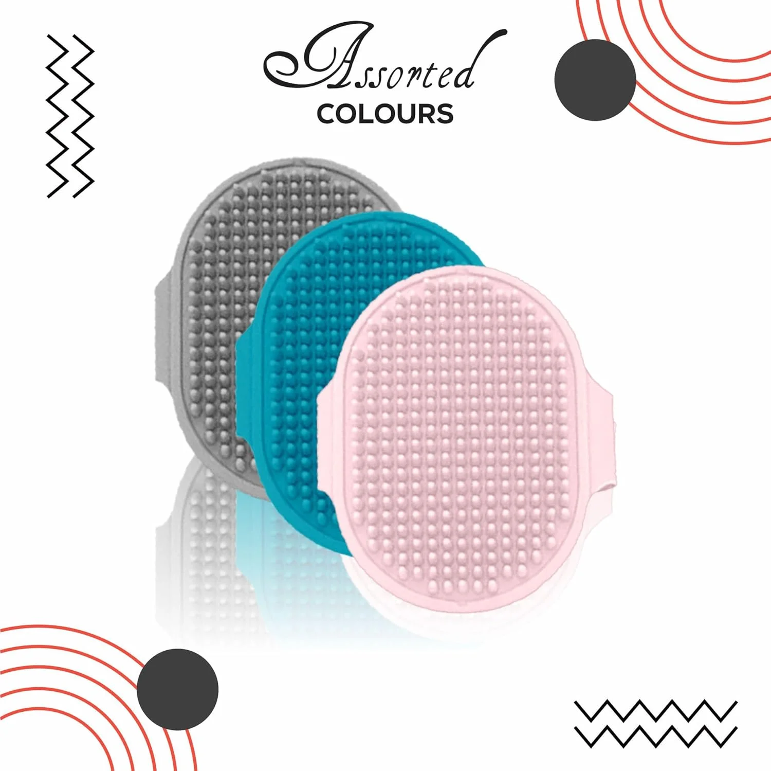 برس نظافت سگ AL KAHF 4 در 1، دستکش لاستیکی نظافت حیوانات خانگی، شانه ماساژ مو و خز، برس حمام برای سگ ها، توله سگ ها، گربه ها، خرگوش ها، لوازم جانبی موی حیوانات خانگی با رنگ های متنوع (1 عدد)