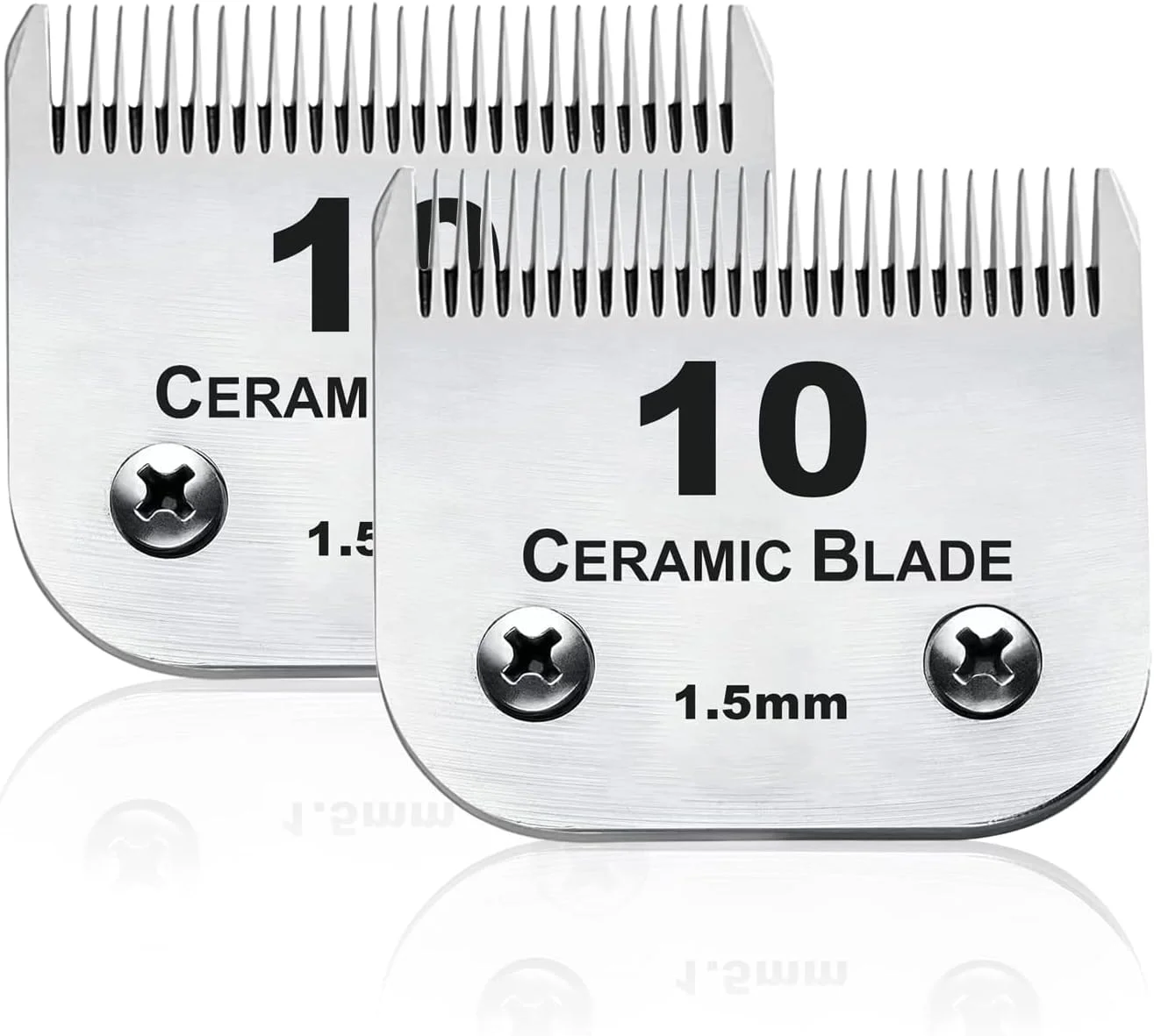 تیغه های پیرایش سگ AIJALY با 10 تیغه سازگار با ماشین اصلاح حیوانات خانگی Andis/Wahl/Oster، تیغه سرامیکی تیز سایز 10، طول برش 1/16 اینچ (تیغه شماره 10/2 عددی)