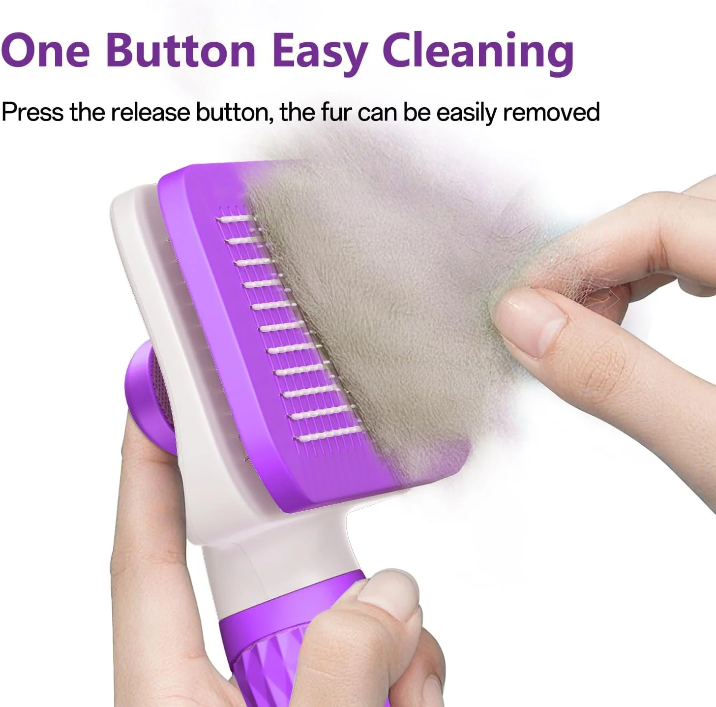 برس گربه ACE2ACE، برس سگ، برس نظافت خود تمیز شونده گربه و سگ، برس شانه نظافت حیوانات خانگی برای گربه ها و سگ های مو بلند و کوتاه، بنفش