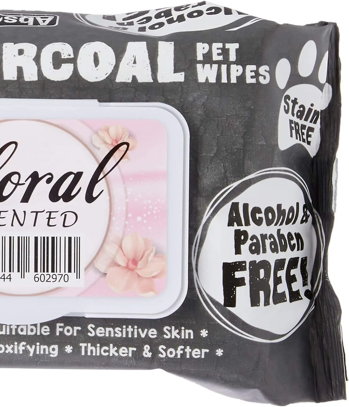 دستمال مرطوب ذغالی مخصوص حیوانات خانگی Absolute Holistic Absorb Plus با رایحه گل، 80 عددی