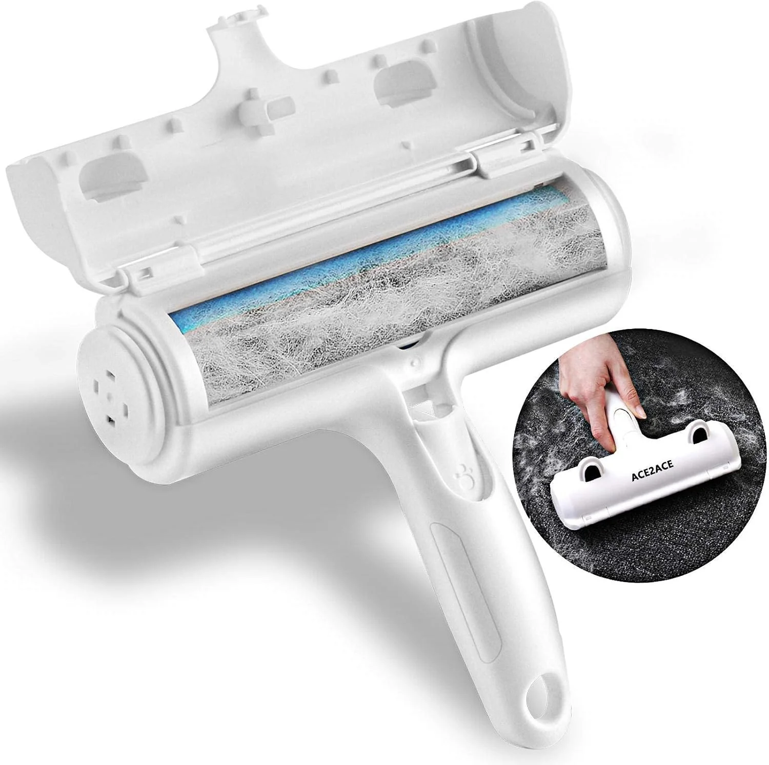 غلتک جمع کننده موی حیوانات خانگی ACE2ACE، برس موگیر حیوانات قابل استفاده مجدد برای سگ و گربه، تمیز کننده موی حیوانات خانگی از فرش، مبلمان، قالیچه، لباس های شسته شده، لباس و رختخواب، مبل