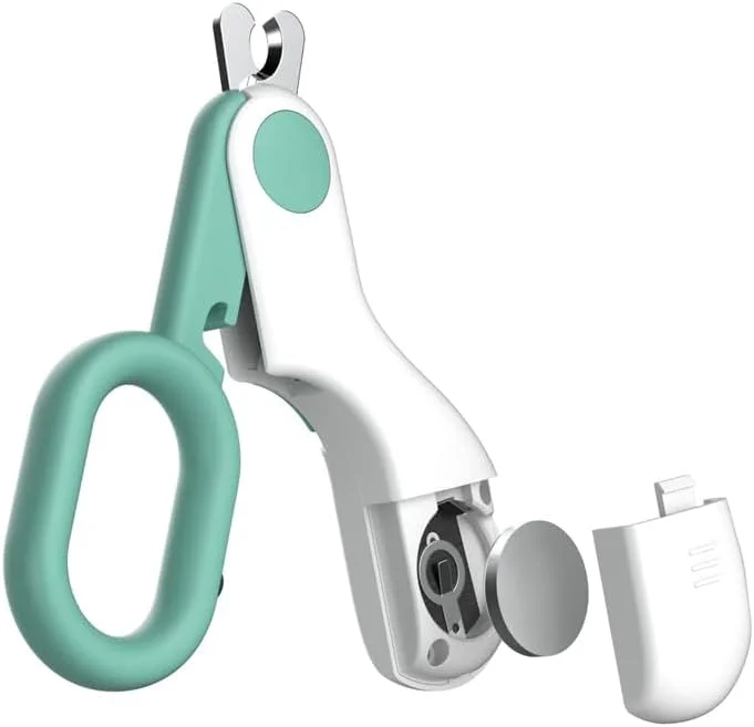 ناخن گیر حیوانات خانگی ABKPOINT با نور LED و UV - ناخن گیر شارژی گربه و سگ با محافظ ایمنی و تیغه تیز - ابزار نظافت برای خرگوش و حیوانات کوچک