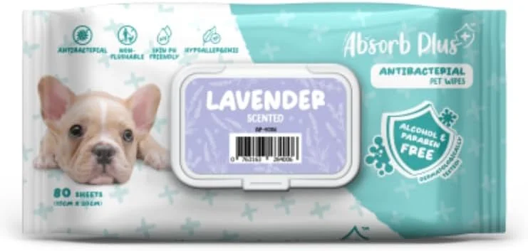 دستمال مرطوب آنتی باکتریال سگ و گربه ابسولوت هولیستیک با رایحه اسطوخودوس 80 عددی