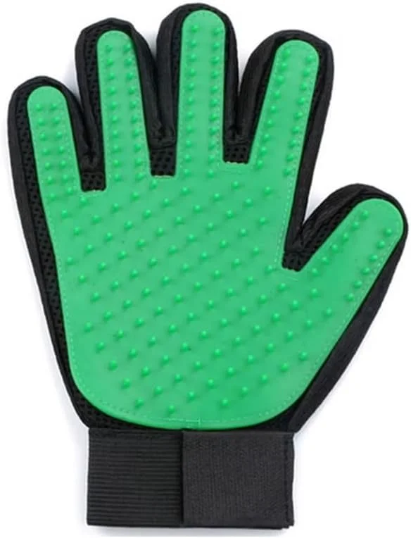دستکش های موثر و بهبود یافته Abkpoint برای از بین بردن موی حیوانات خانگی: برس های نرم ریزش مو برای موهای بلند و کوتاه در سگ ها، گربه ها و اسب ها - (بسته 1 عددی سبز)