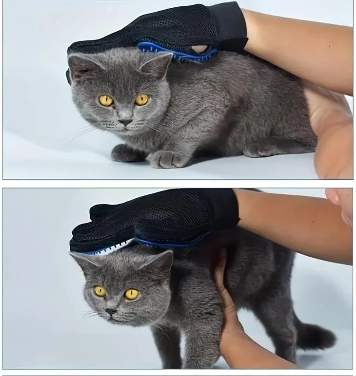 دستکش های موثر و بهبود یافته Abkpoint برای از بین بردن موی حیوانات خانگی: برس های نرم ریزش مو برای موهای بلند و کوتاه در سگ ها، گربه ها و اسب ها - (بسته 1 عددی سبز)