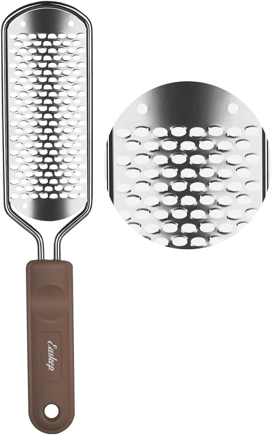 سوهان پا Easkep، اسکرابر پدیکور پا - از بین برنده پینه پا، رنده حرفه ای، خراشنده پا، از بین برنده میخچه و پینه، از بین برنده پوست مرده ترک خورده برای پاهای خشک و مرطوب (نقره ای)