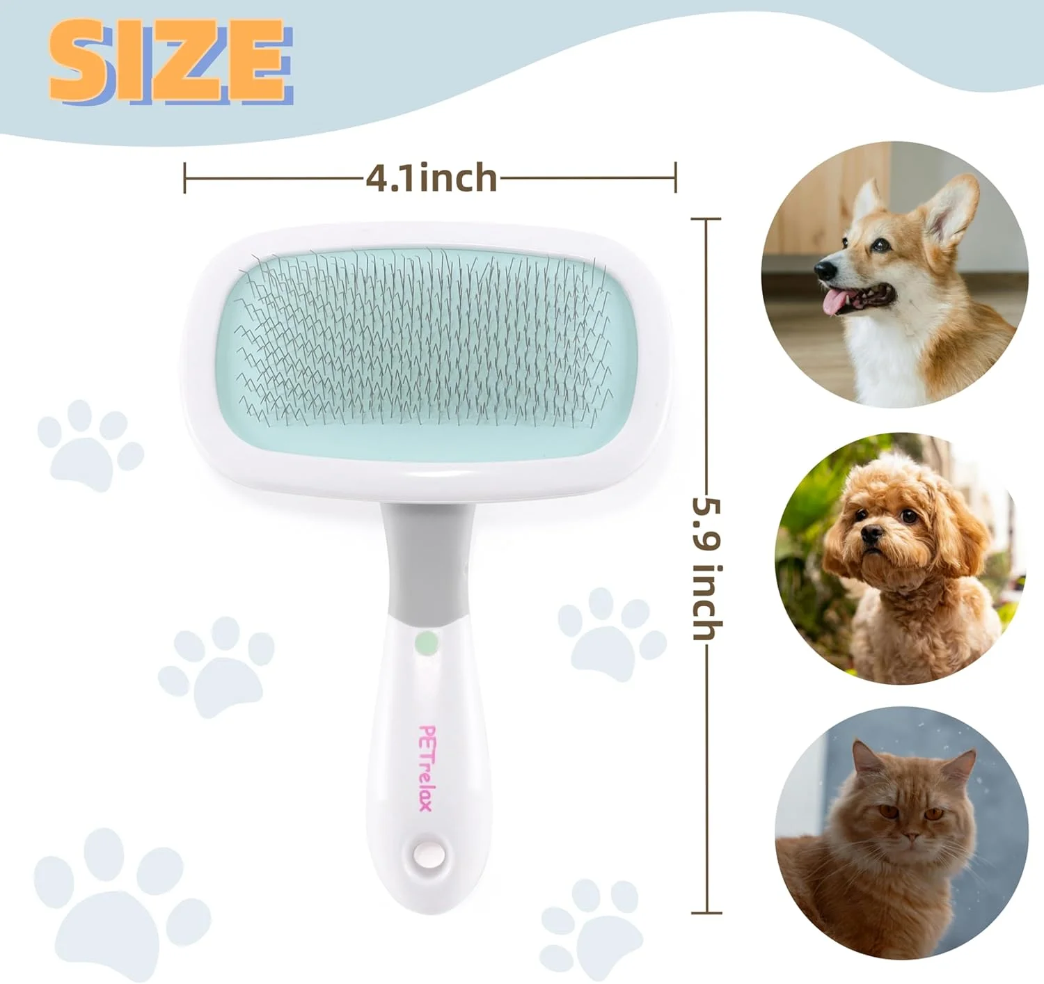 برس سگ و گربه با قابلیت چرخش 360 درجه با پین های نرم، برس ملایم لیسه ای برای سگ های کوچک، توله سگ ها، پودل ها، گربه ها، موهای شل را از بین می برد
