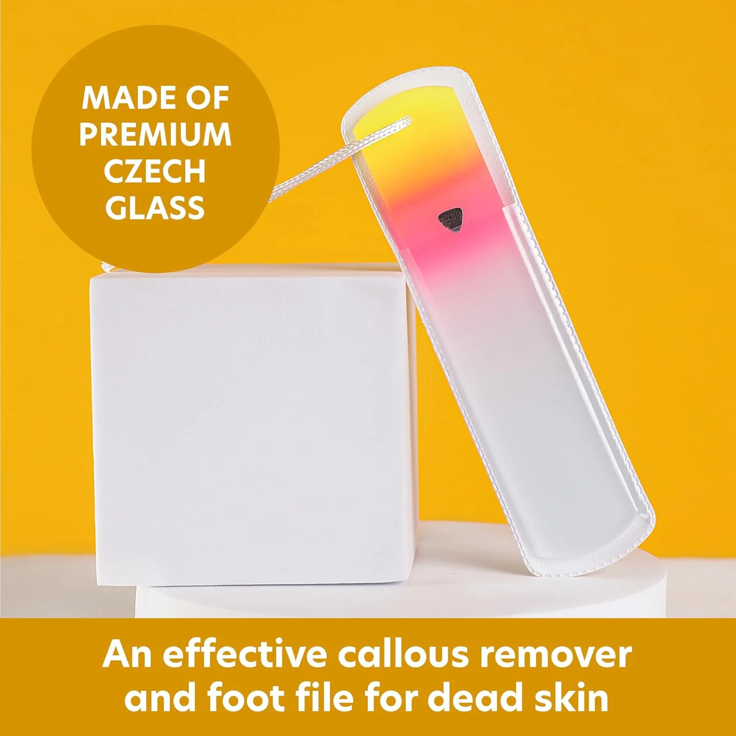 سوهان پای شیشه ای دو طرفه، از بین برنده پینه پا و سمباده ملایم پا از شیشه با کیفیت ممتاز چک توسط بونا فیده بیوتی