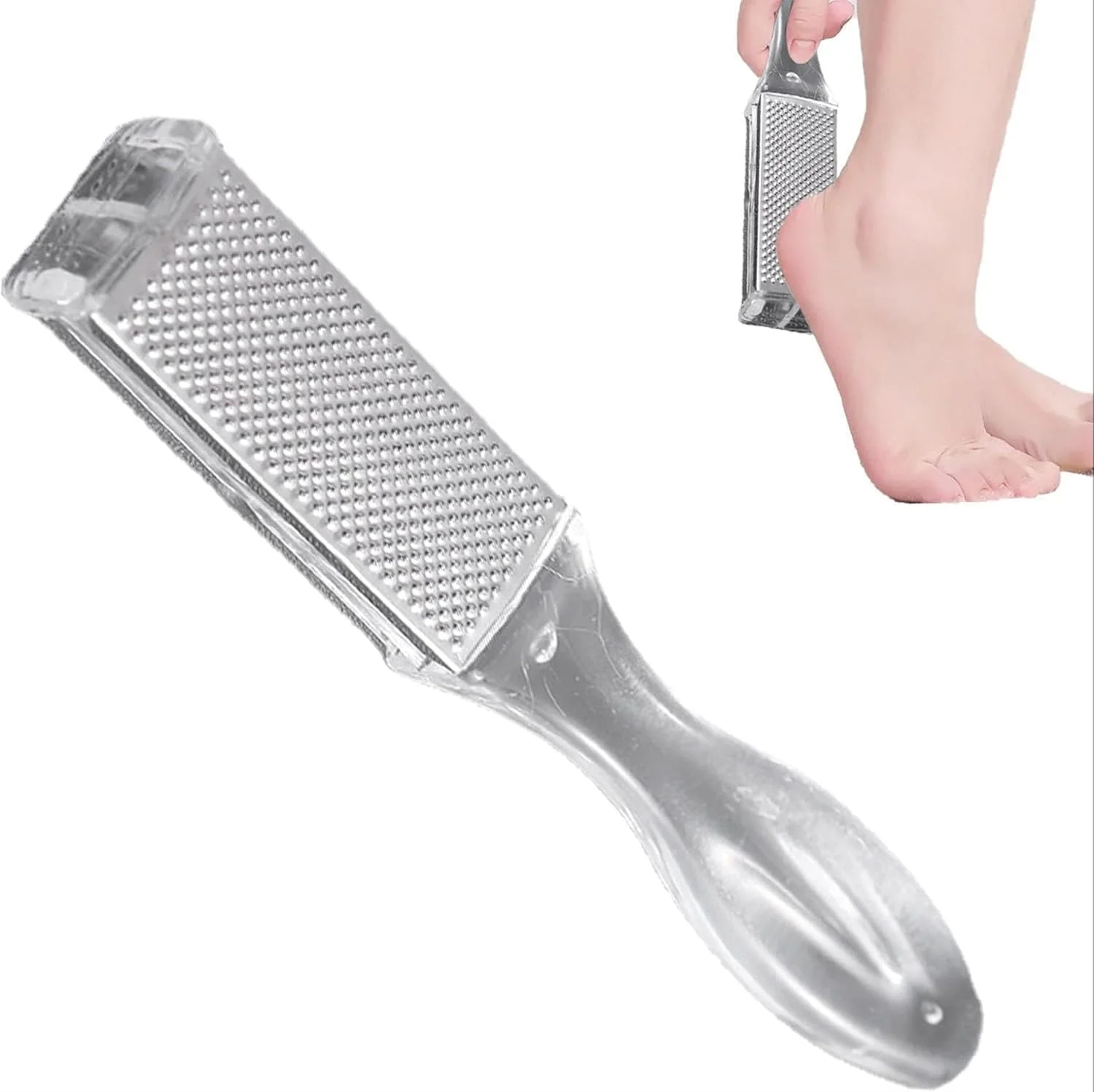 سوهان پا، سوهان دو طرفه از بین برنده پینه پا، اسکرابر پدیکور پا برای پاهای خشک و مرطوب، از بین برنده سریع پوست مرده و پینه پا، رنده پا با دسته برای داشتن پاهایی صاف، اسپا خانگی