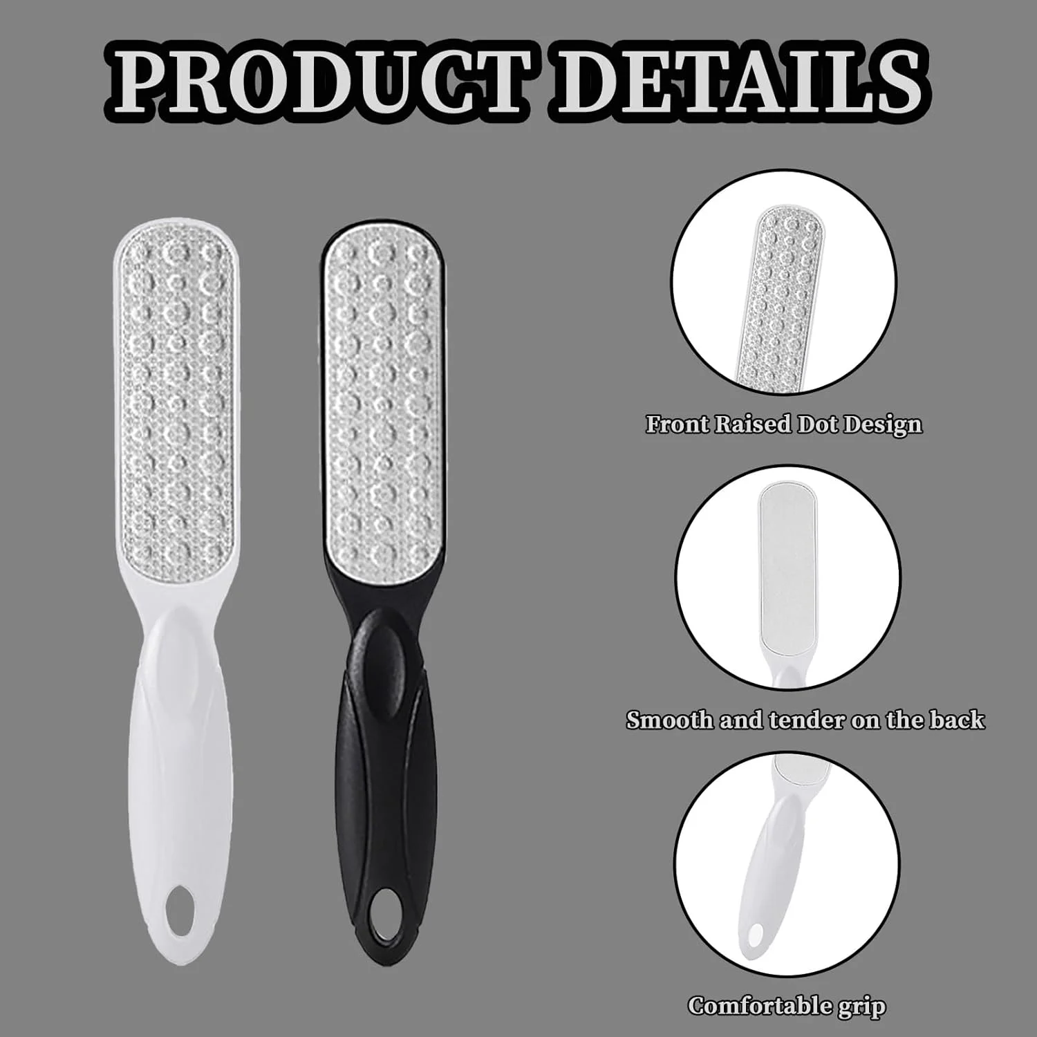 سوهان پا دو طرفه Verazquy، از بین برنده پینه - رنده پدیکور حرفه ای برای پوست های مرده، سفت و ترک خورده، اسکرابر و رنده موثر پا برای استفاده در منزل.