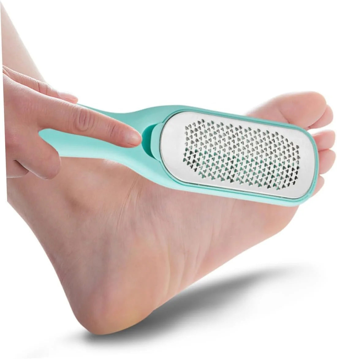 2 عدد سوهان پا از بین برنده پینه و پوست مرده، اسکرابر دو طرفه پا، ابزار پدیکور مراقبت از پا، مشکی-سبز