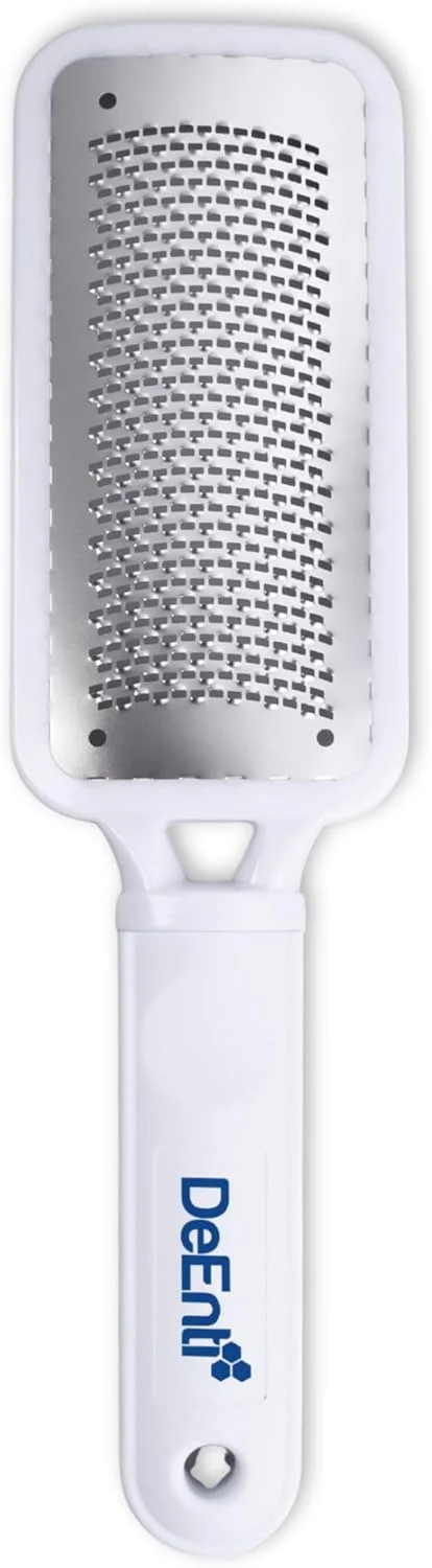 سوهان فلزی پا DeEnterprises, Inc. DeEnti، سوهان پای استیل ضد زنگ حرفه ای، از بین برنده پینه با کیفیت سالن، اسکرابر سبک وزن پا، ابزار مانیکور و پدیکور خانگی