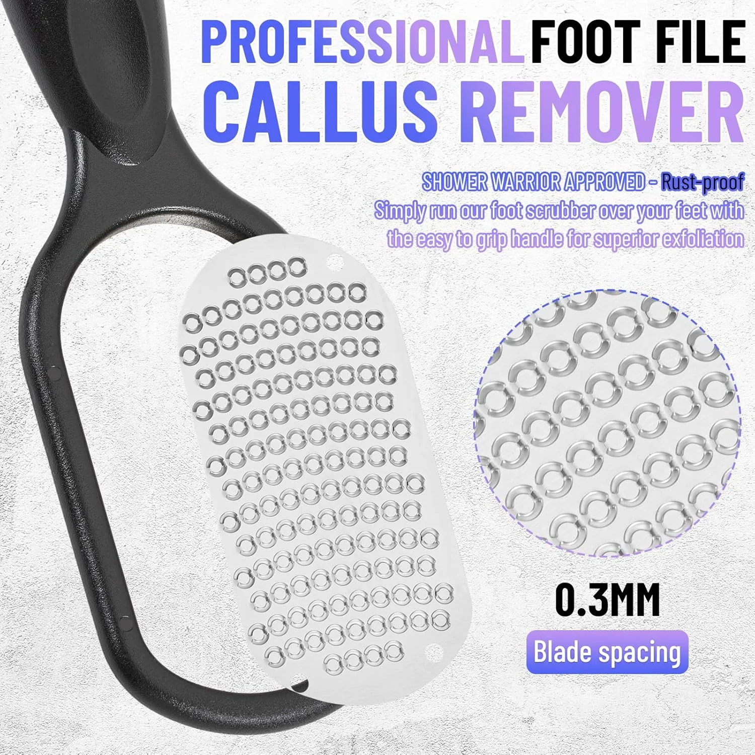 دو عدد سوهان پا از جنس استیل ضد زنگ برای از بین بردن پینه و پوست مرده، مناسب برای پوست های خشک و ترک خورده، قابل استفاده به صورت خشک و مرطوب (مشکی)