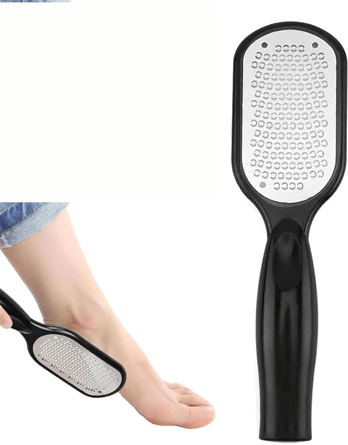 سوهان پا BIGTHREE، سوهان پای استیل ضد زنگ، ابزار سوهان پا دسته دار، ابزار پدیکور مراقبت از پا با سطح فلزی، از بین برنده پینه پا، ابزار حرفه ای پدیکور