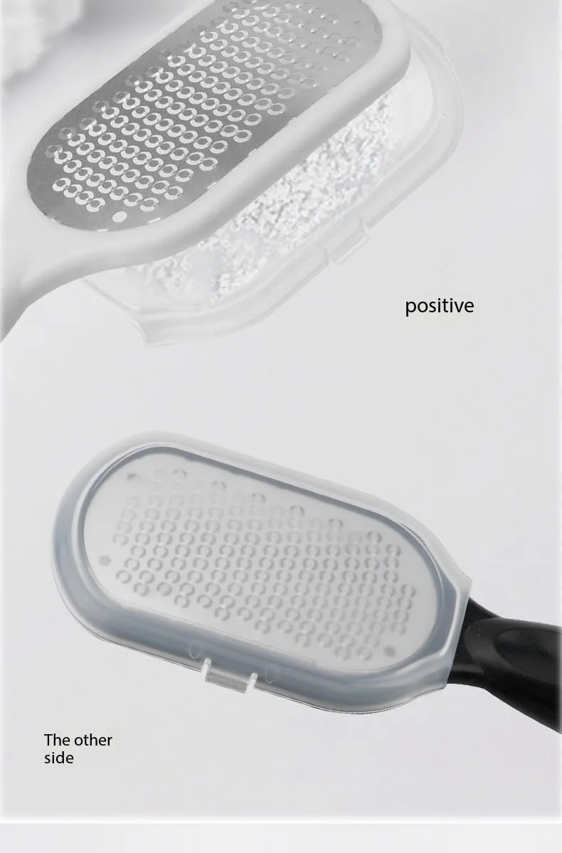 سوهان پا BIGTHREE، سوهان پای استیل ضد زنگ، ابزار سوهان پا دسته دار، ابزار پدیکور مراقبت از پا با سطح فلزی، از بین برنده پینه پا، ابزار حرفه ای پدیکور