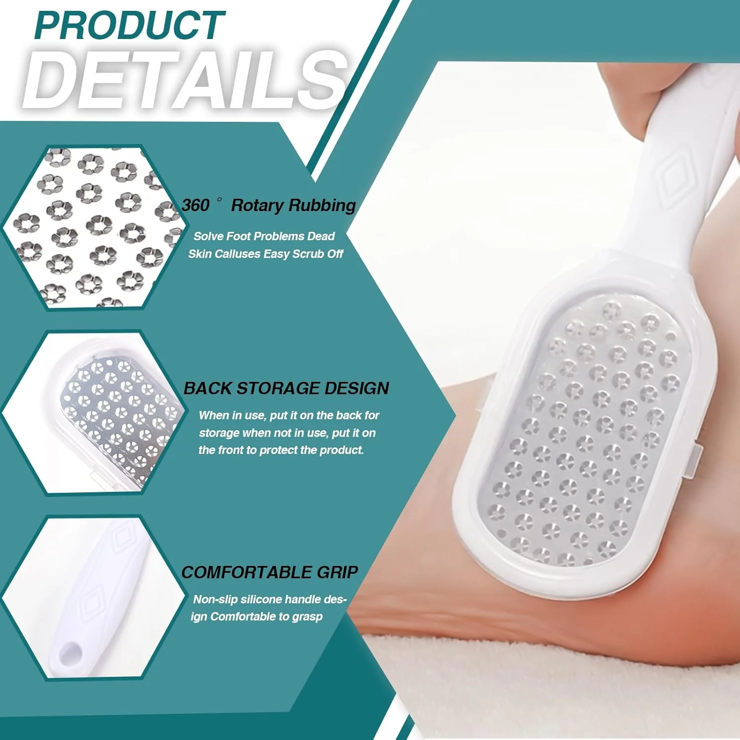 بتینیار 2 عدد سوهان پا از بین برنده پینه، رنده پا از بین برنده پینه برای مراقبت از پا، اسکرابر پاشنه پا از جنس استیل ضد زنگ برای پاشنه های ترک خورده (2 عدد)