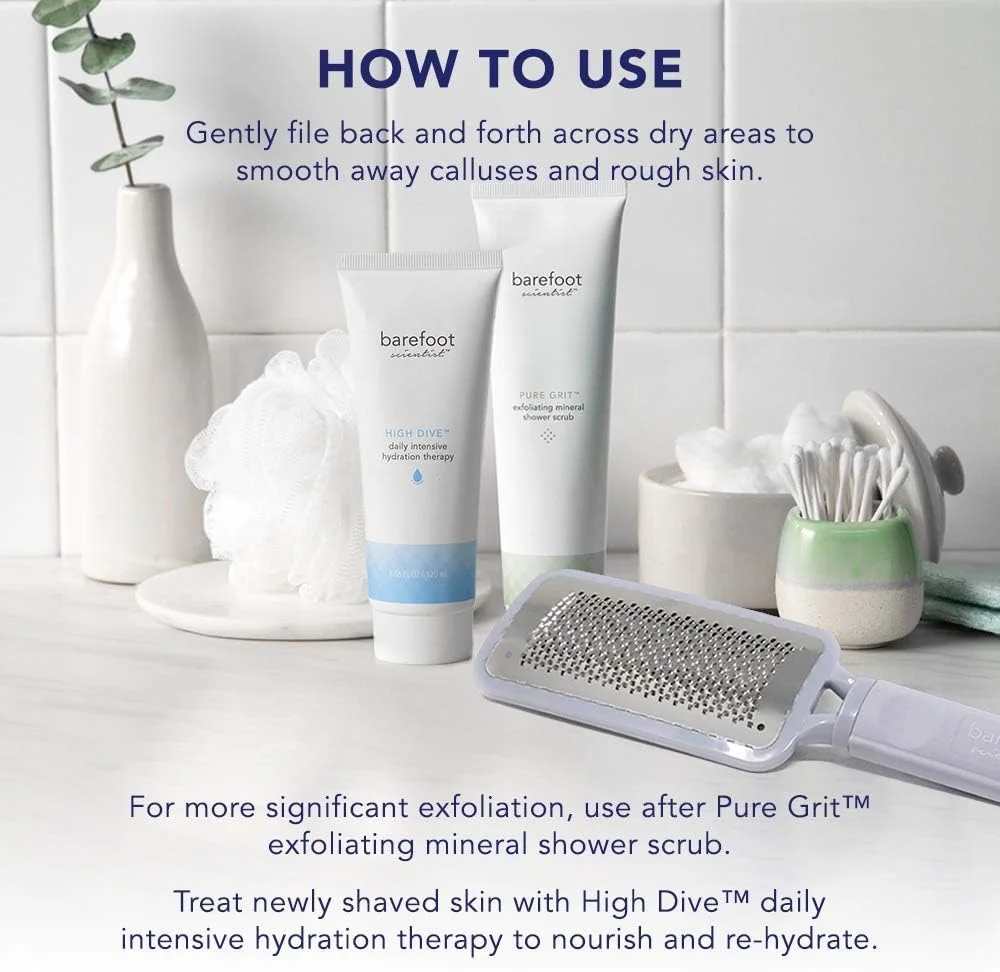 سوهان پدیکور حرفه ای استیل ضد زنگ Barefoot Scientist THE GRATEST - جدید. به راحتی لایه های ضخیم، سخت و پینه بسته پوست خشک را از بین ببرید.