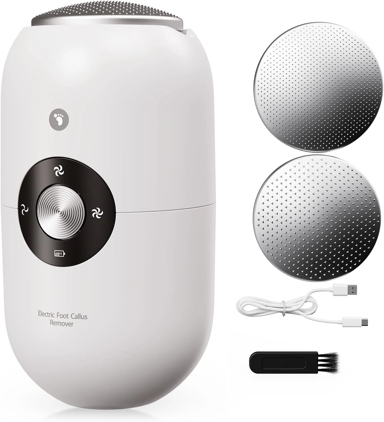 سوهان برقی پدیکور پا بی سیم، ابزار پدیکور قابل شارژ با 3 سری غلتکی استیل ضد زنگ، سنگ پای برقی قابل حمل برای پاشنه های ترک خورده و پوست های مرده