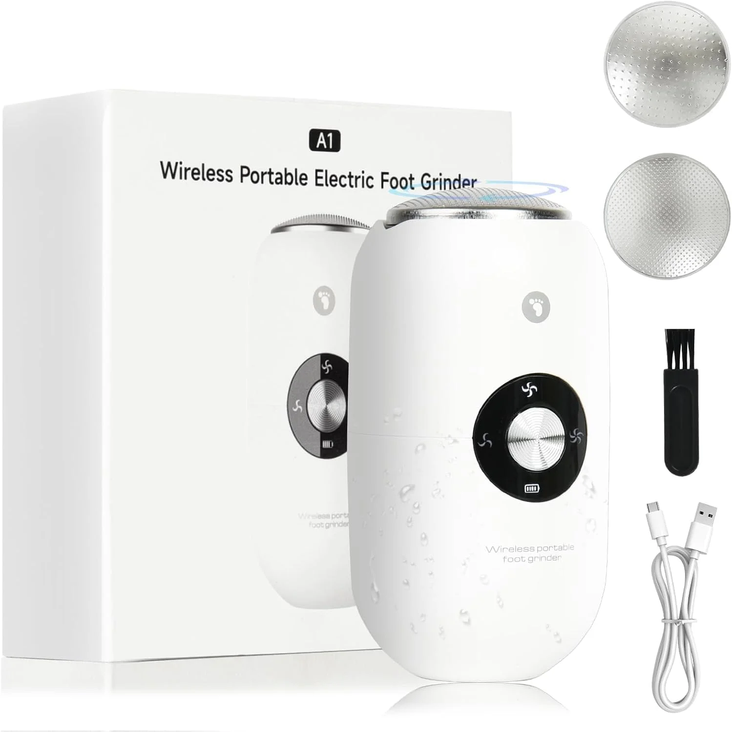 سوهان برقی پدیکور پا مدل 2025، ابزار پدیکور برقی قابل شارژ با سرهای استیل ضد زنگ، سنگ پای برقی قابل حمل برای از بین بردن پینه، پوست های خشک و ترک خورده