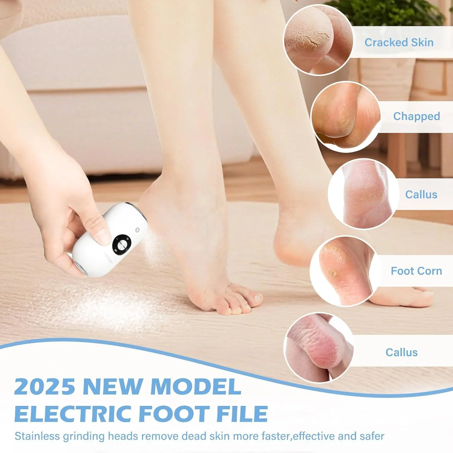 سوهان برقی پدیکور پا مدل 2025، ابزار پدیکور برقی قابل شارژ با سرهای استیل ضد زنگ، سنگ پای برقی قابل حمل برای از بین بردن پینه، پوست های خشک و ترک خورده سوهان برقی پدیکور پا مدل 2025، ابزار پدیکور برقی قابل شارژ با سرهای استیل ضد زنگ، سنگ پای برقی قابل حمل برای از بین بردن پینه، پوست های خشک و ترک خورده