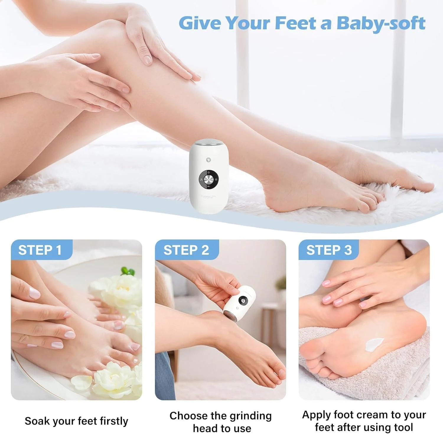 سوهان برقی پدیکور پا مدل 2025، ابزار پدیکور برقی قابل شارژ با سرهای استیل ضد زنگ، سنگ پای برقی قابل حمل برای از بین بردن پینه، پوست های خشک و ترک خورده سوهان برقی پدیکور پا مدل 2025، ابزار پدیکور برقی قابل شارژ با سرهای استیل ضد زنگ، سنگ پای برقی قابل حمل برای از بین بردن پینه، پوست های خشک و ترک خورده