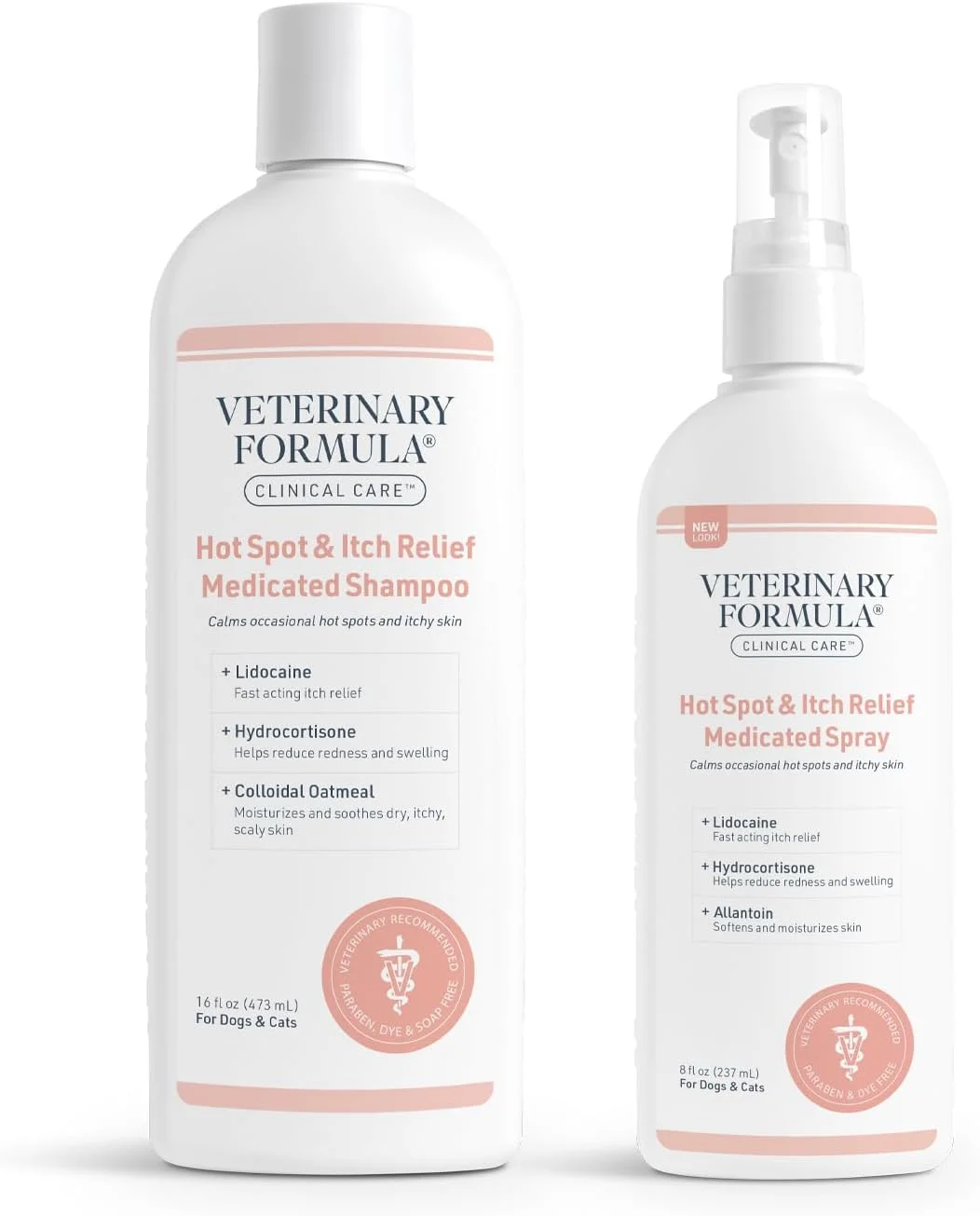 Veterinary Formula Clinical Care Hot Spot & Itch Relief Medicated Shampoo and Spray for Dogs and Cats - Bundle