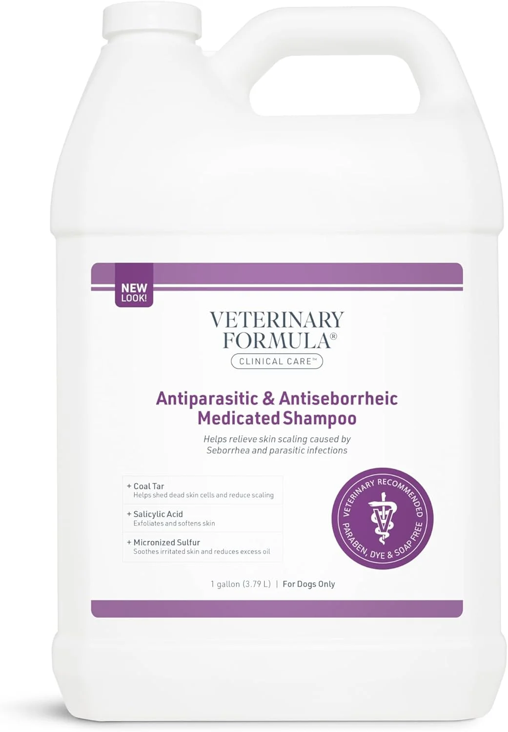 شامپو دارویی ضد انگلی و ضد سبوره سگ Veterinary Formula Clinical Care، 3.7 لیتر - کمک به کاهش پوسته پوسته شدن پوست و پوشش سگ شما - بدون پارابن، رنگ و صابون