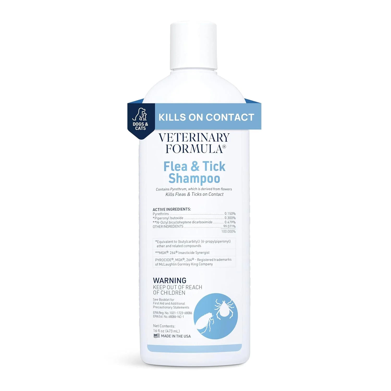 شامپو ضد کک و کنه سگ Veterinary Formula SynergyLabs Clinical Care؛ ۴۷۳ میلی لیتر