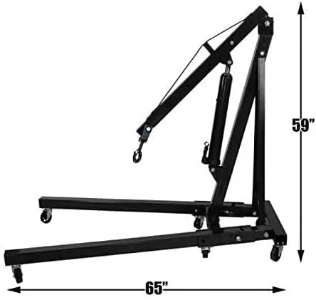 جک بالابر تاشو عباسعلی 3 تنی با چرخ، مناسب برای کارگاه، جرثقیل بالابر گاراژی، سیستم بالابر، جرثقیل موتور (مشکی)