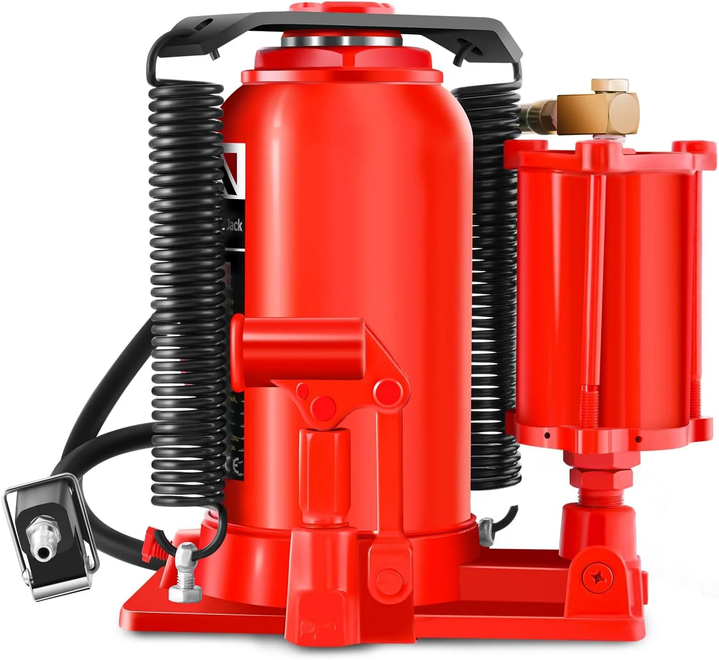 جک بطری هیدرولیک بادی DNA MOTORING - ظرفیت 20 تن (40000 پوند)، دسته دستی و پمپ بادی برای تعمیر خودرو، کامیون، RV، ابزار -00323