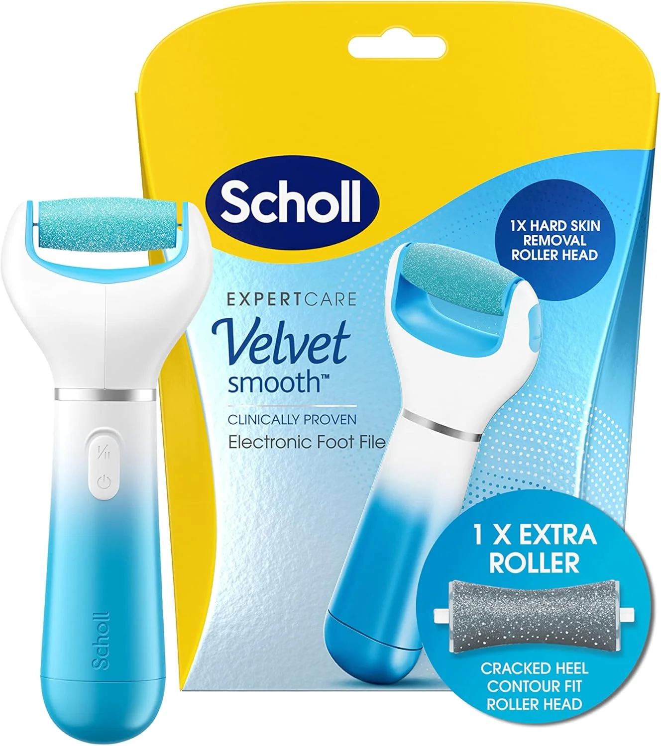 سوهان برقی پدیکور Scholl Velvet Smooth برای از بین بردن پوست سخت پا به همراه غلتک یدکی اضافی برای پاشنه ترک خورده سوهان برقی پدیکور Scholl Velvet Smooth برای از بین بردن پوست سخت پا به همراه غلتک یدکی اضافی برای پاشنه ترک خورده