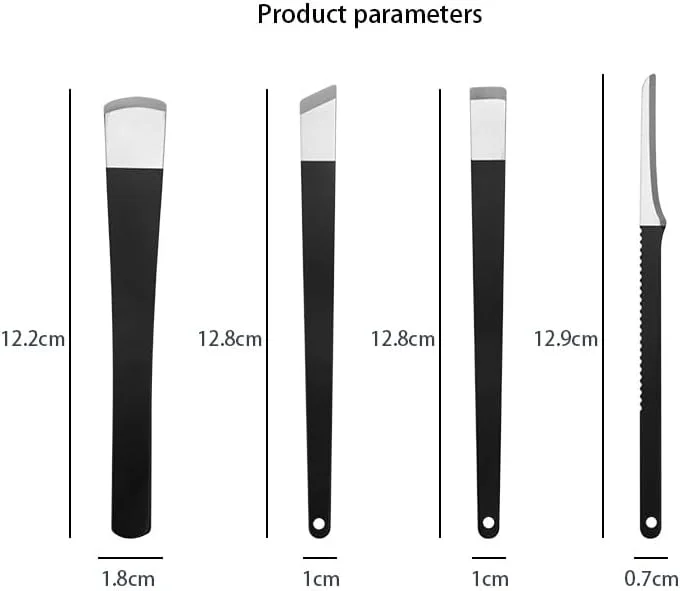 ست 4 عددی چاقوی پدیکور مشکی، فایل پا از جنس استیل ضد زنگ برای از بین بردن پینه و پوست مرده، چاقوی حرفه ای ناخن پا فرورفته و ابزار رنده ذرت برای پدیکور، مانیکور و مراقبت از پا (مشکی) ست 4 عددی چاقوی پدیکور مشکی، فایل پا از جنس استیل ضد زنگ برای از بین بردن پینه و پوست مرده، چاقوی حرفه ای ناخن پا فرورفته و ابزار رنده ذرت برای پدیکور، مانیکور و مراقبت از پا (مشکی)