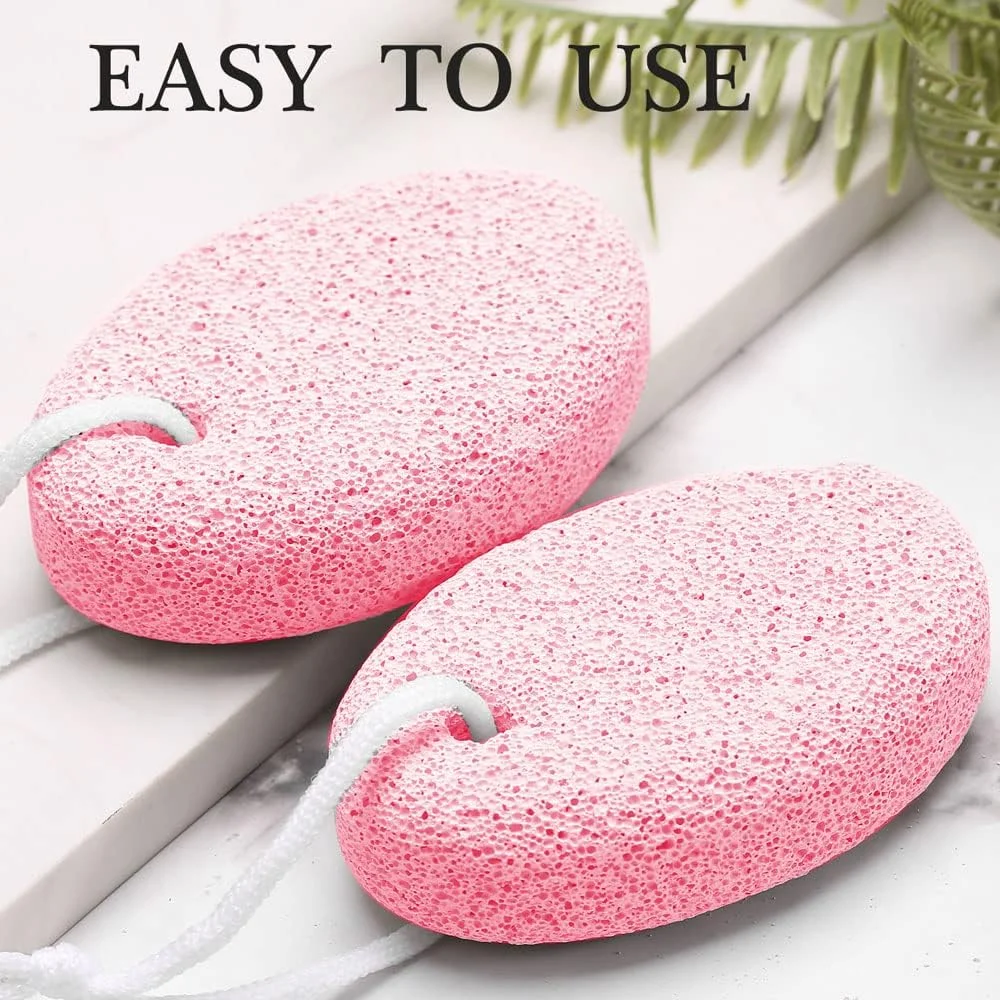 سنگ پا طبیعی برای پا، ابزار پدیکور آتشفشانی، از بین برنده پینه و پوست سخت برای پا و دست آقایان/خانم ها - لایه بردار طبیعی سوهان پا برای از بین بردن پوست مرده (صورتی)