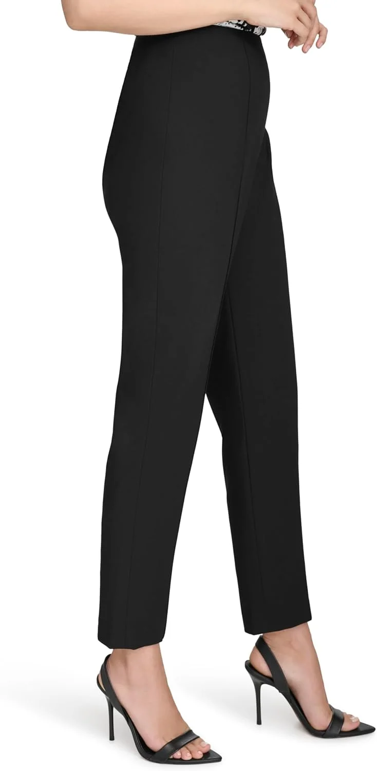 شلوار زنانه هالستون، راسته باریک، بافت، کمر بلند، مشکی، سایز 14