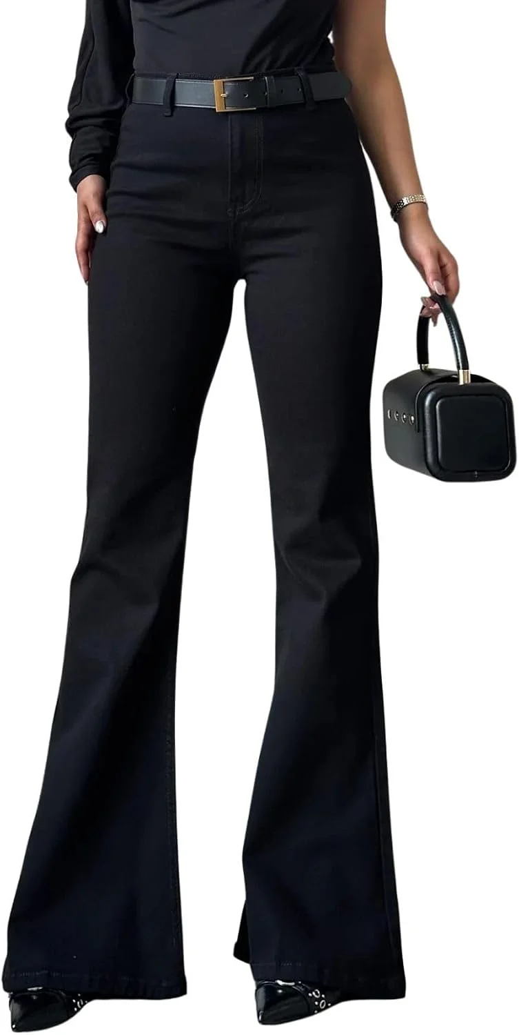 شلوار جین زنانه GRECIILOOKS | شلوار جین زنانه | شلوار جین بوت کات زنانه کمر بلند | شلوار جین زنانه | شلوار جین بگ زنانه کمر بلند | شلوار جین دمپا گشاد زنانه